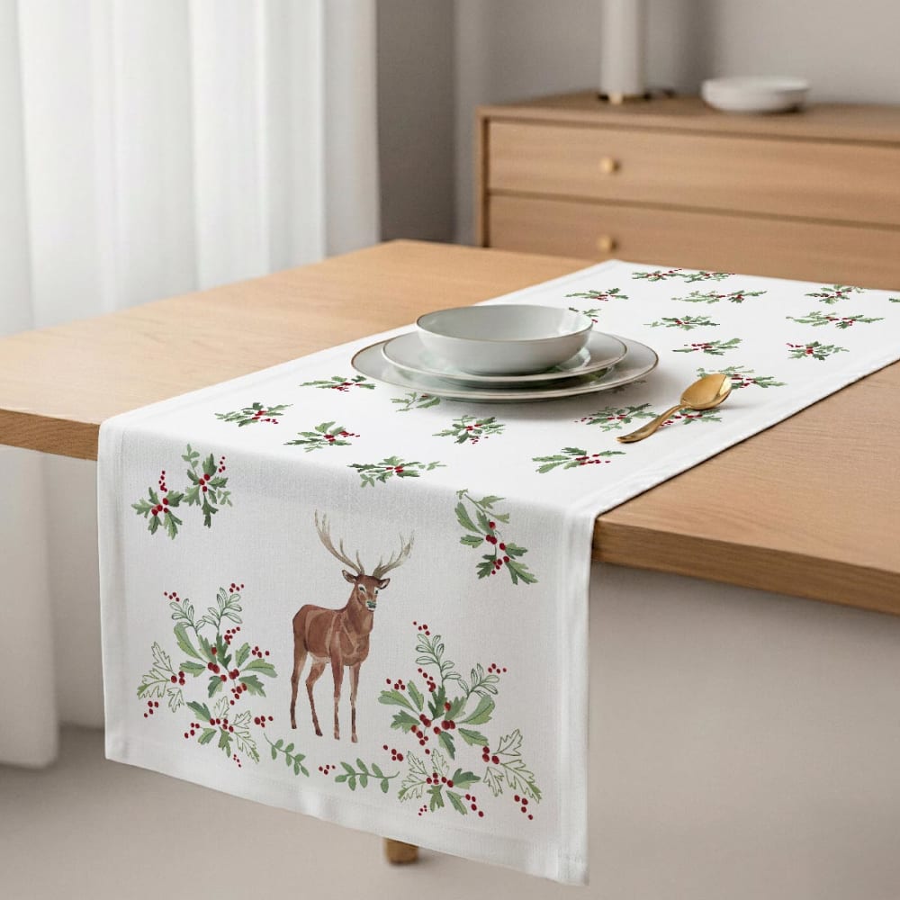 Chemin de table en coton renos 50x150 cm