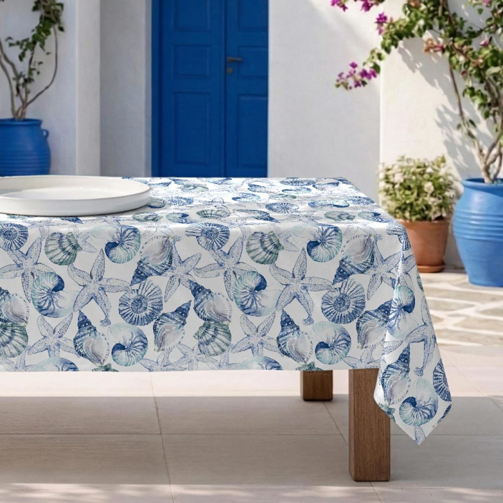 Fleckabweisende Tischdecke – 100 % Baumwolle, 150×200 cm -