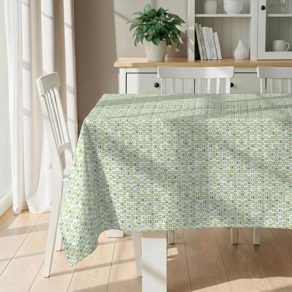 Fleckabweisende Tischdecke – 100 % Baumwolle, 150×150 cm -