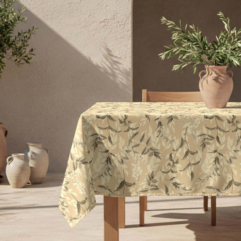 Fleckabweisende Tischdecke – 100 % Baumwolle, 150×200 cm -
