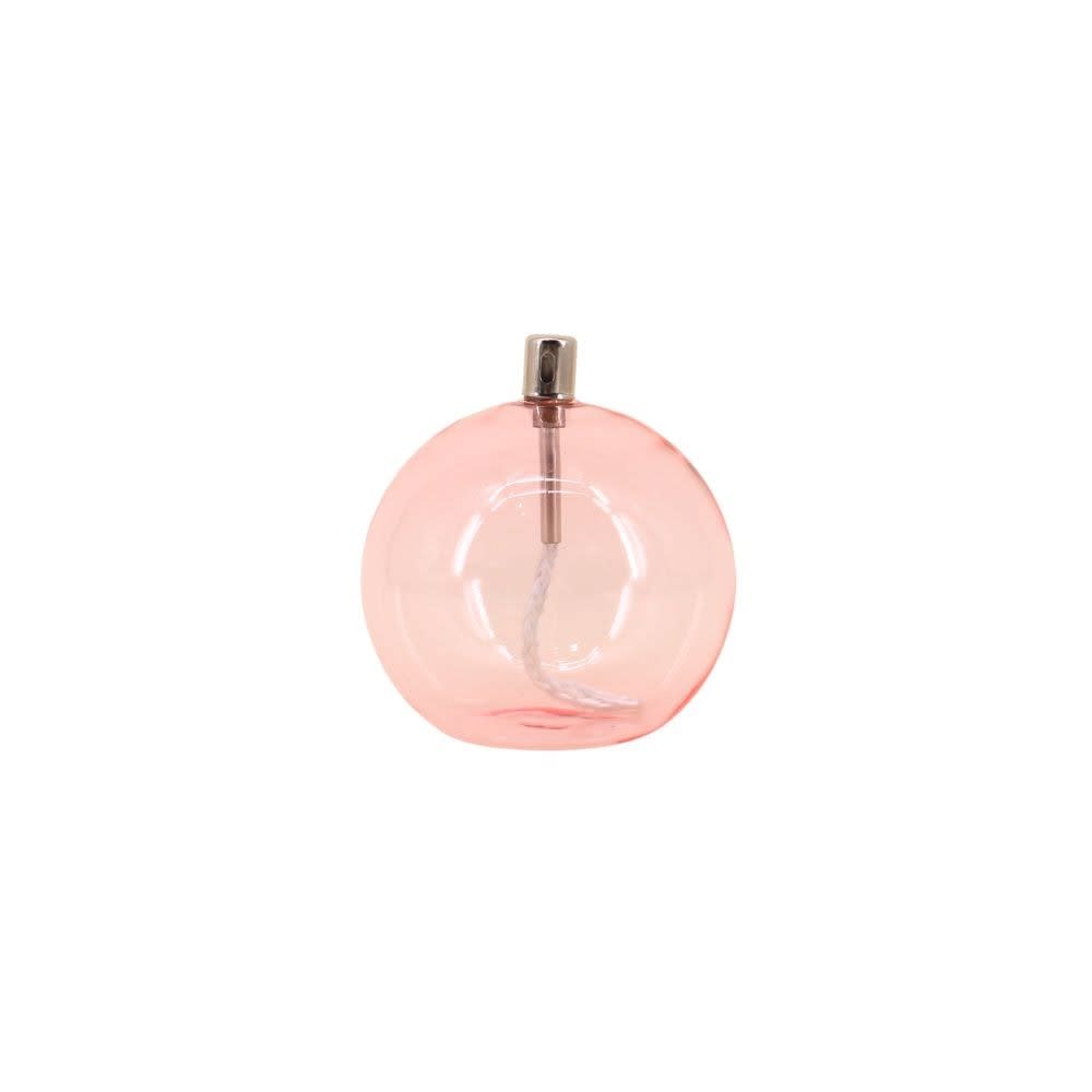 Lampe à huile sphère en verre soufflé rose 11cm