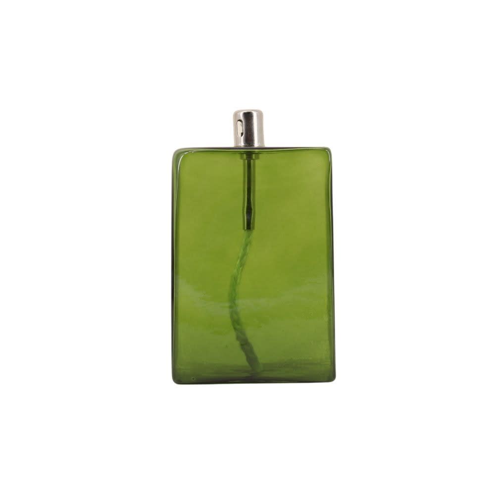 Lampe à huile en verre soufflé vert 13cm