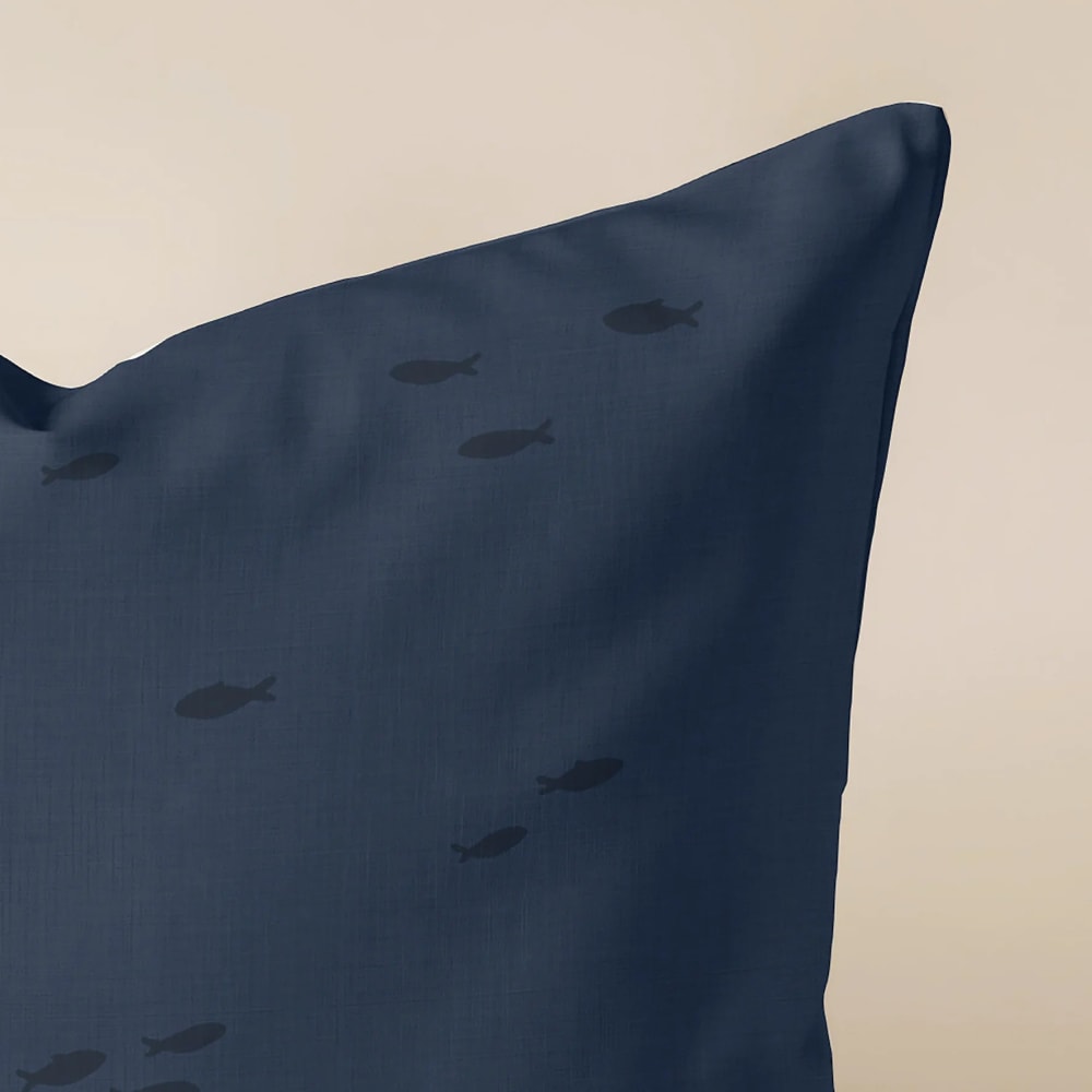 Wasserdichter Kissenbezug marineblau 45x45 cm - Maisons Du Monde
