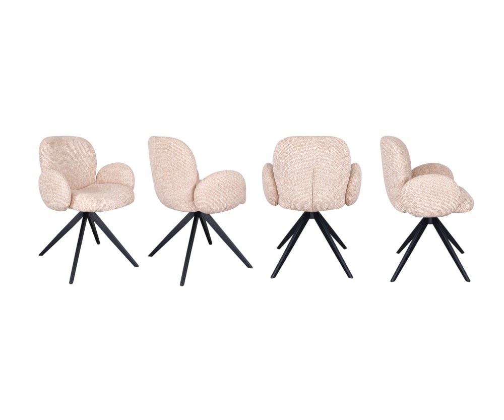 Lot de 4 fauteuils rembourrés