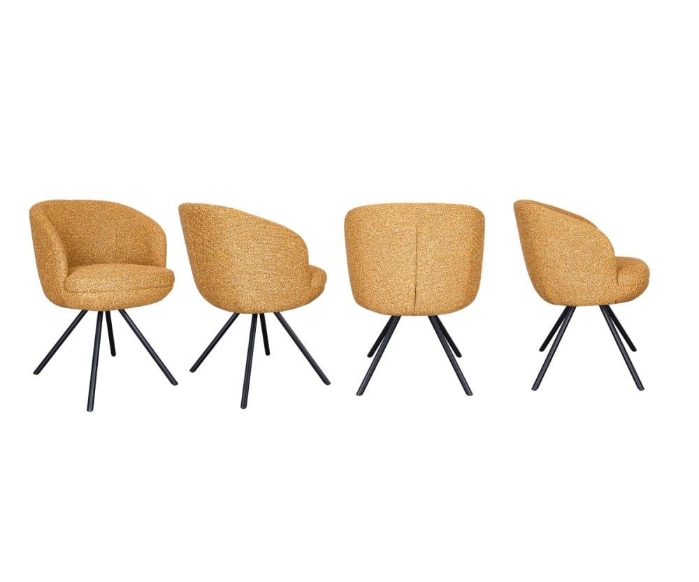 Lot de 4 fauteuils rembourrés