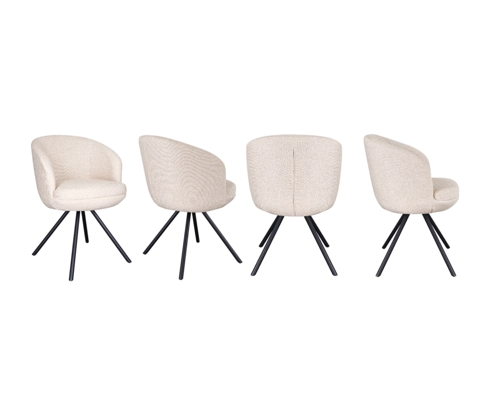 Lot de 4 fauteuils rembourrés