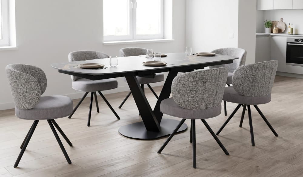 Ausziehbarer Tisch 120/160 x 90 cm mit Keramikplatte - Maisons Du