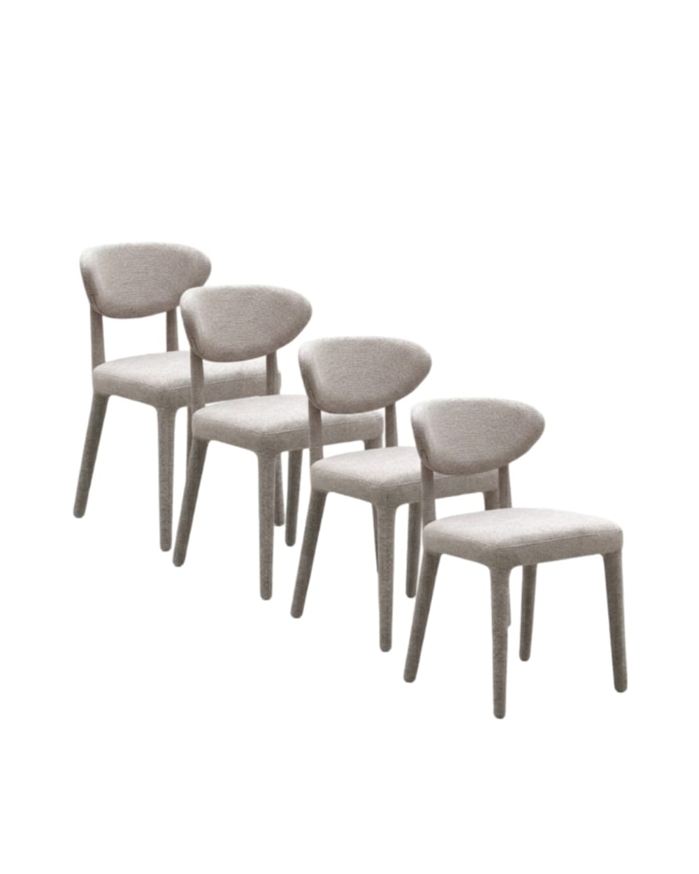 Lot de 4 chaises rembourrées - couleur