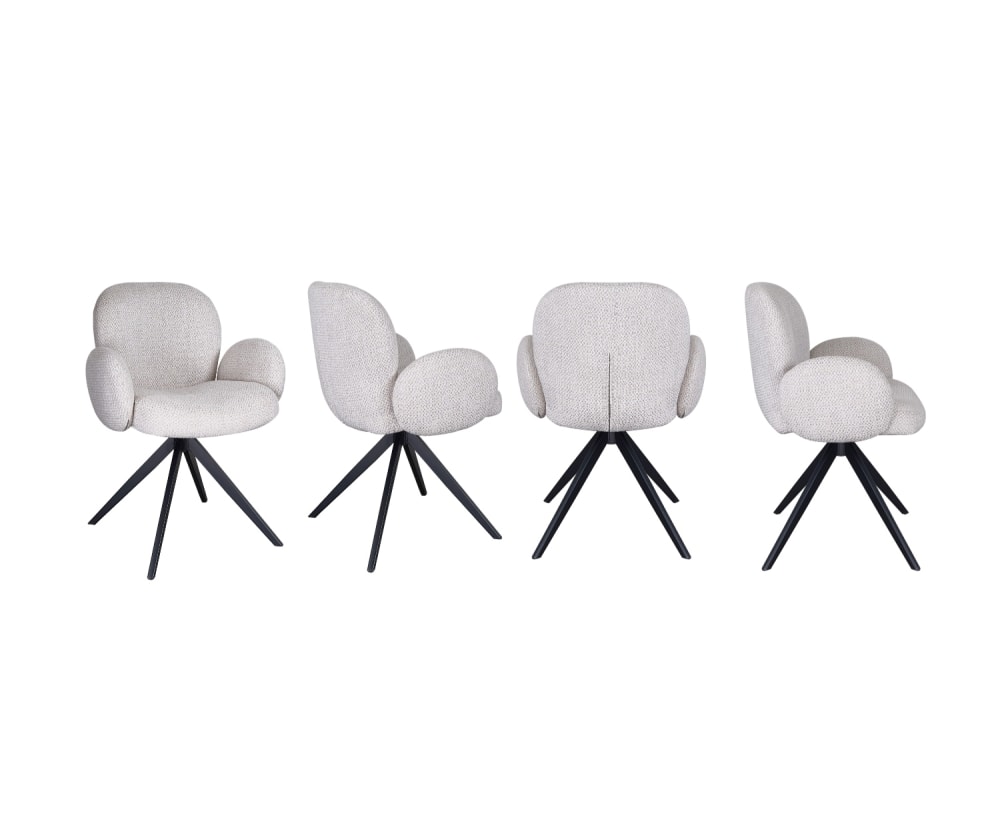 Lot de 4 fauteuils rembourrés