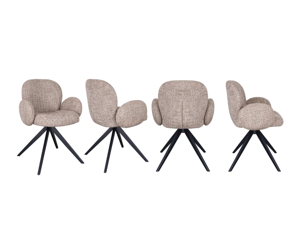 Lot de 4 fauteuils rembourrés
