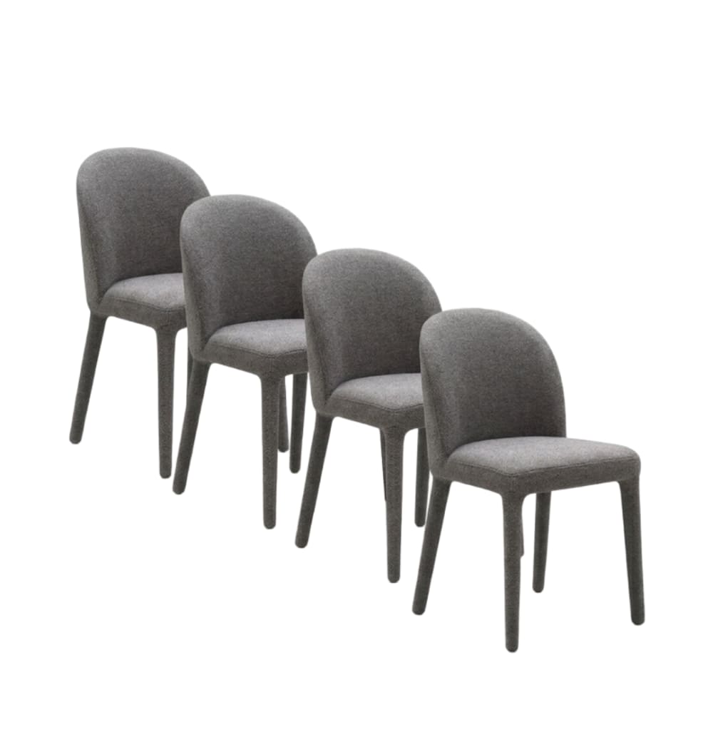 Lot de 4 chaises rembourrées - pierre