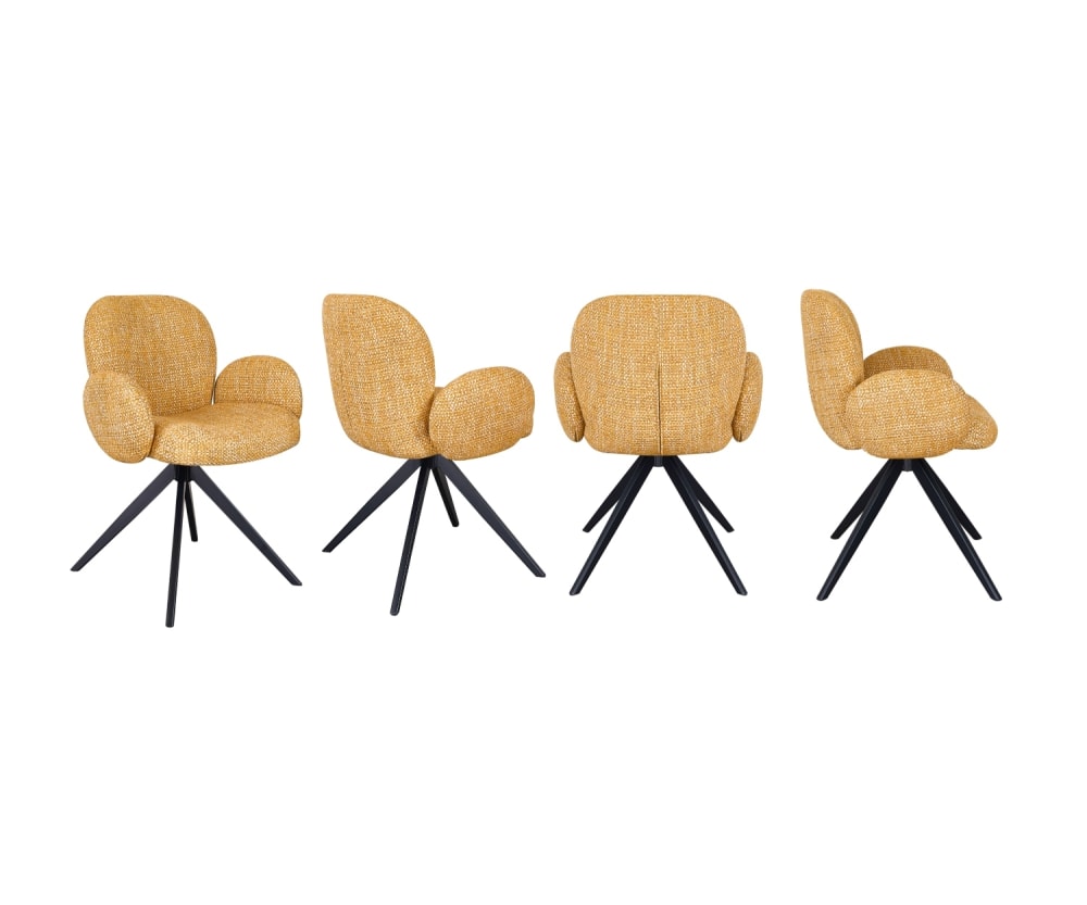 Lot de 4 fauteuils rembourrés