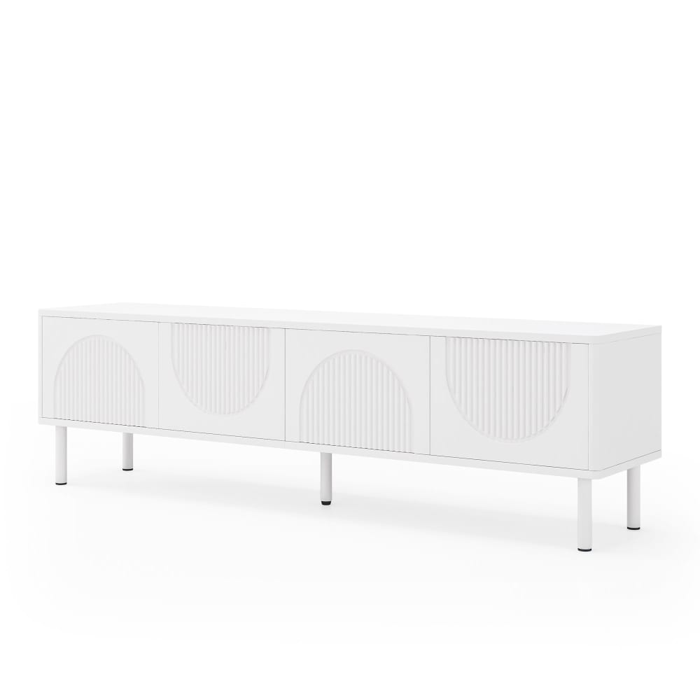 Meuble tv blanc mat design - minimaliste