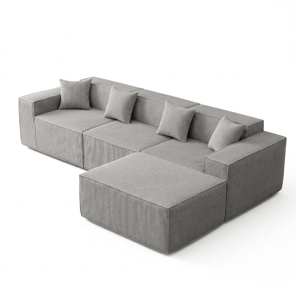 Canapé d'angle modulable - gris