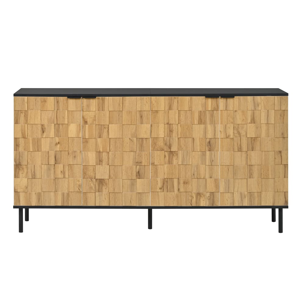 Sideboard 160x35x80,5 cm im Schachbrettdesign mit 2 Türen,