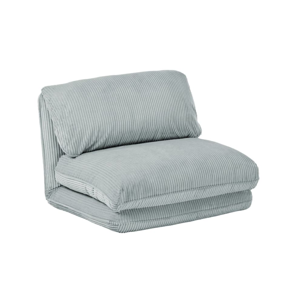 sweeek Sessel mit Schlaffunktion und Cordbezug in hellblau style classic chic - Metall