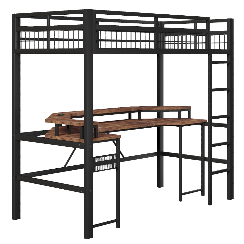 Lit mezzanine en acier - bureau