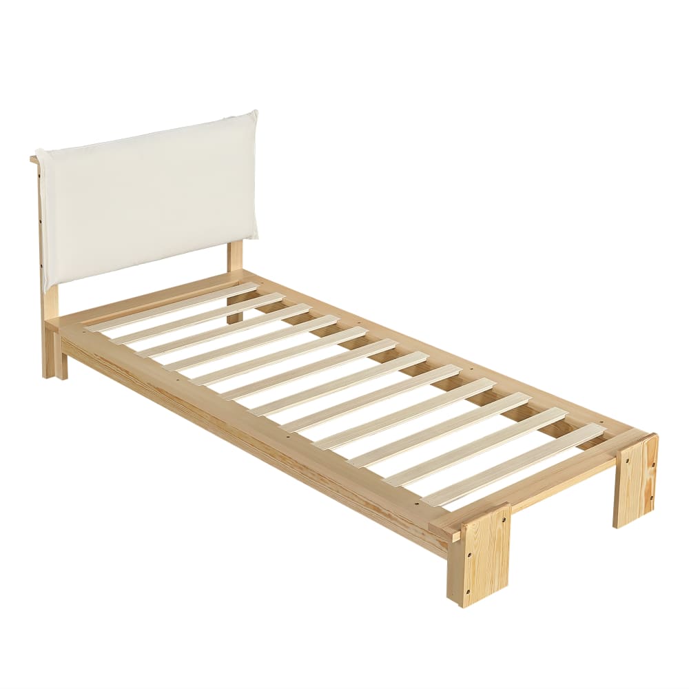 Lit tapissier en pin sapin mousse contreplaque 90x200cm