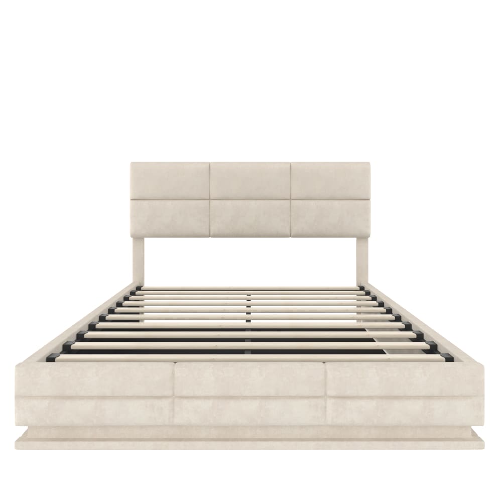 Lit velours polyester - beige