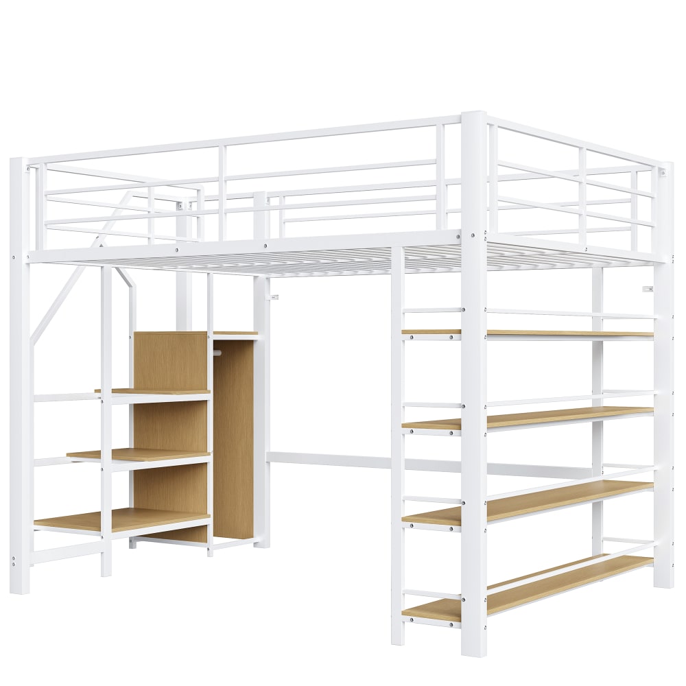 Lit mezzanine en bois - escalier