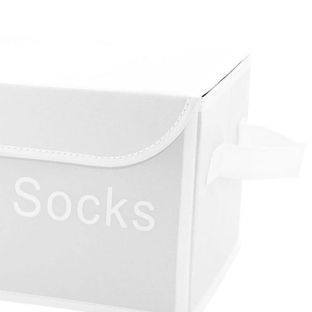 Boite pour dressing à couvercle socks blanc — vue 4