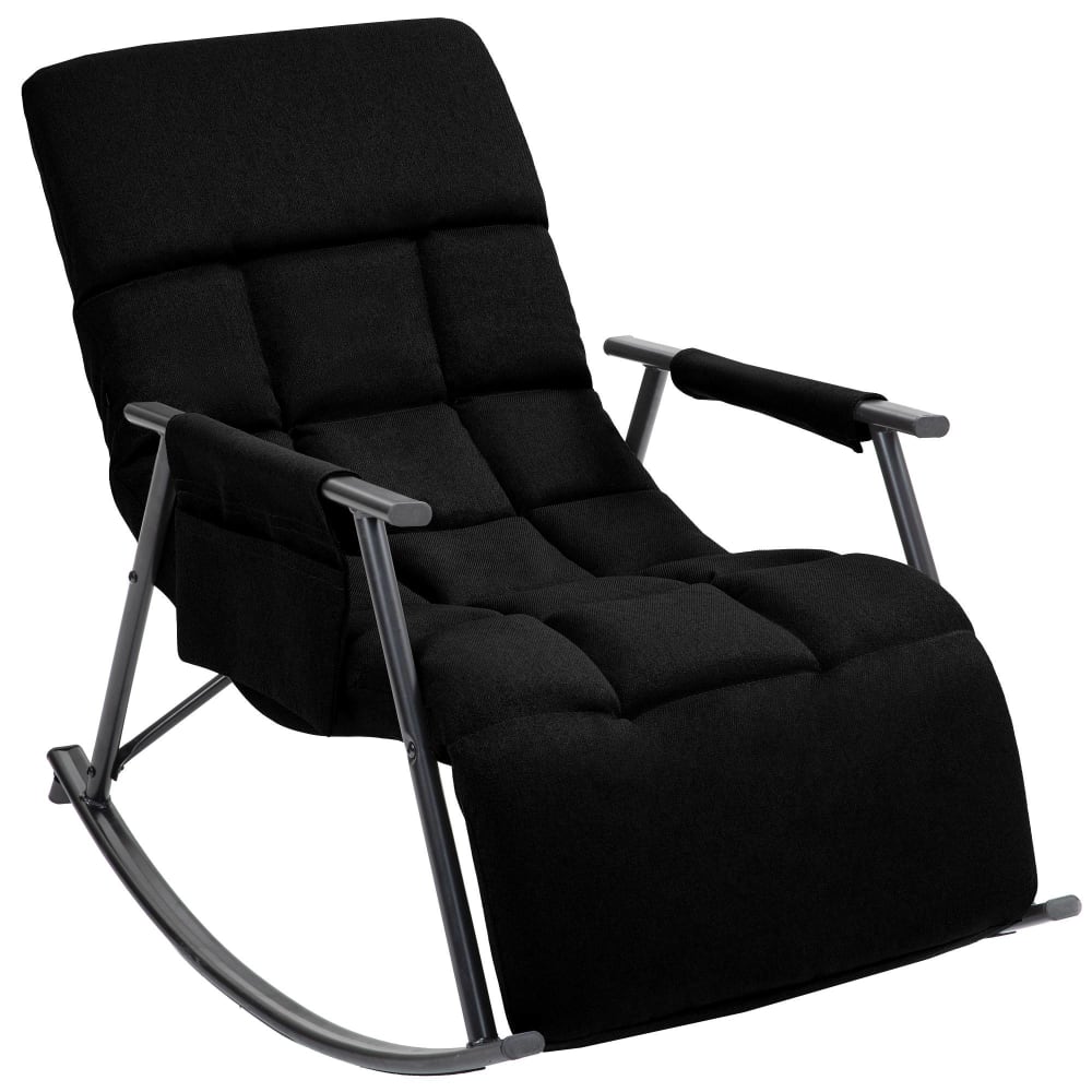 Chaise à bascule avec pieds en stoff noir