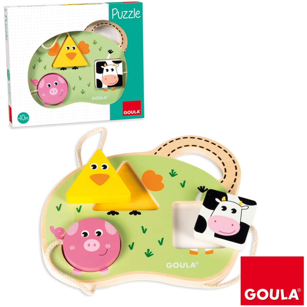 Goula Mein erstes Puzzle Bauernhof GRÜN HOLZ Baby