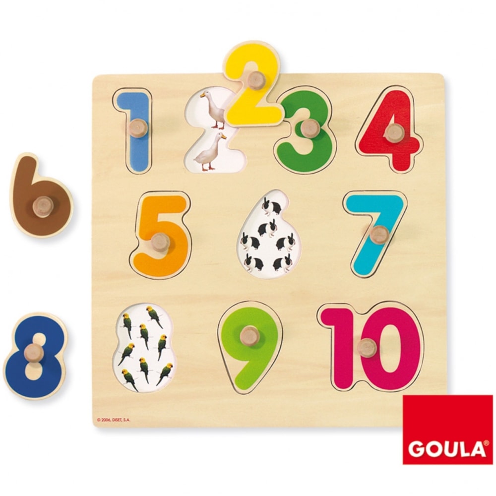 Goula Puzzle-Nummern MEHRFARBIG HOLZ Baby