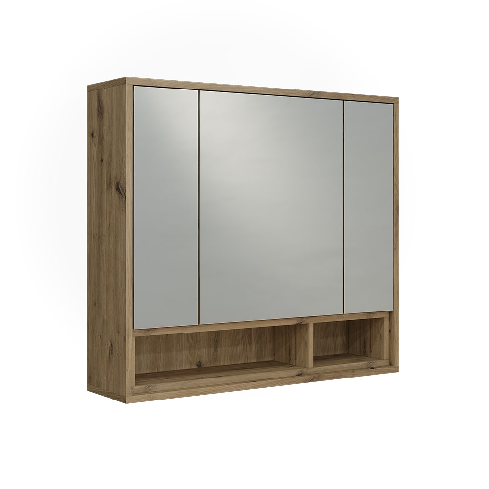 Armoire à miroir cachemire/chêne - artisan