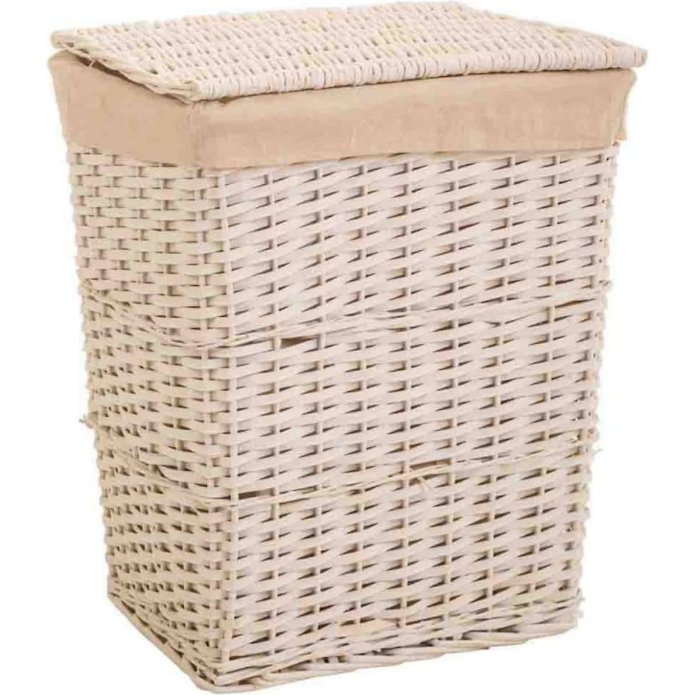 Panier à linge rectangulaire en osier