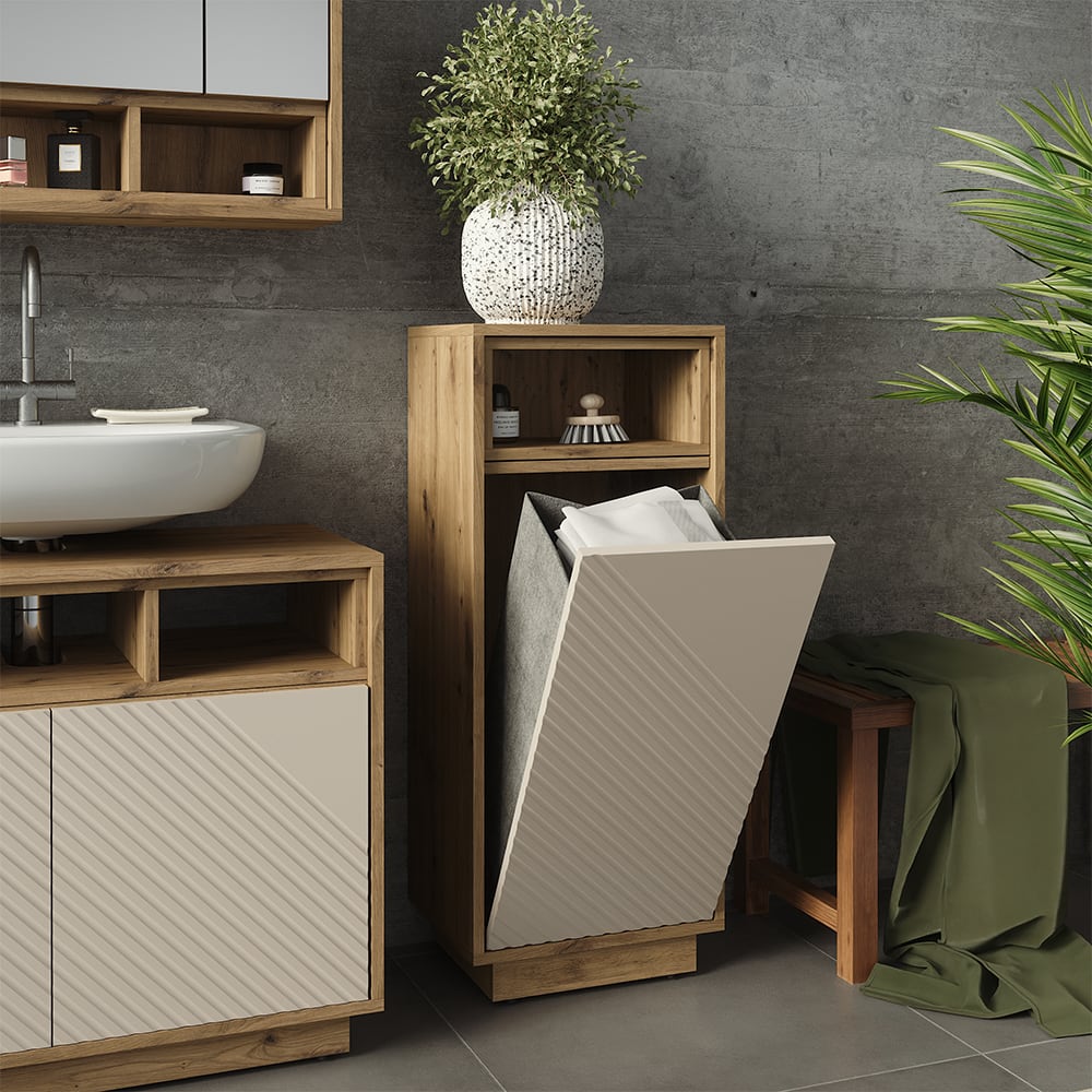Wäscheschrank Cashmere/Artisan-Eiche 38x93cm - Maisons Du Monde
