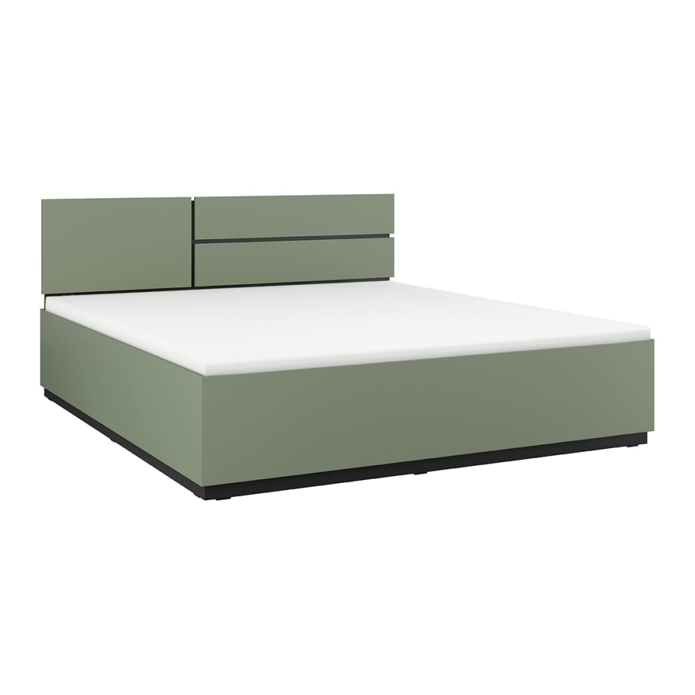 Lit 180x200 sommier inclus panneaux stratifiés vert Lit 180x200 sommier inclus panneaux stratifiés vert