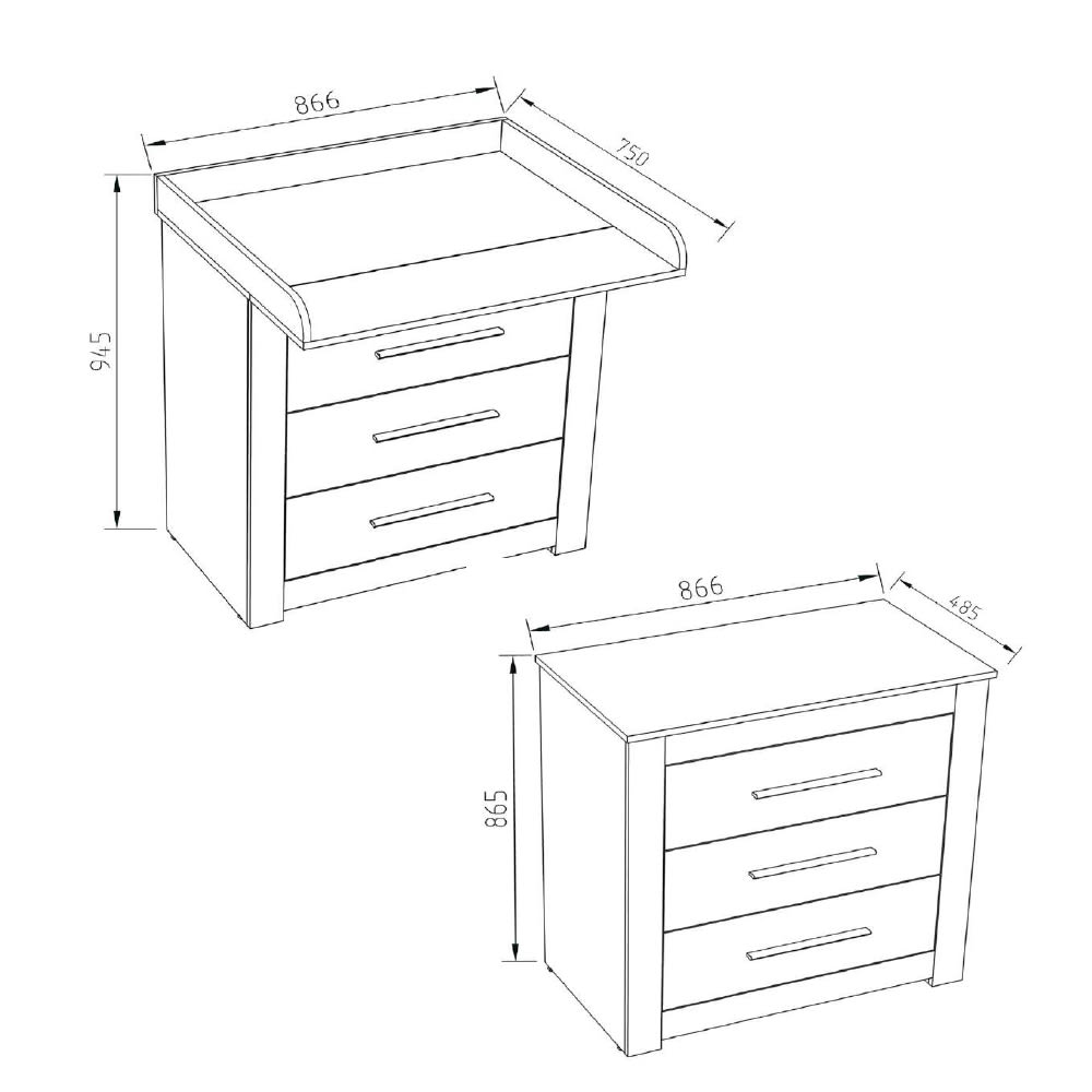 Wickelkommode, Weiß 86.6 x 86.5cm - Maisons Du Monde