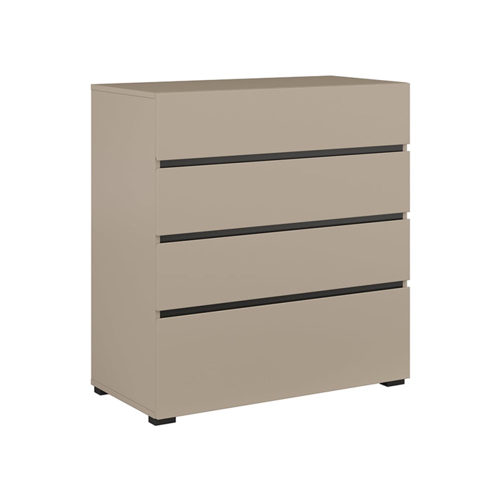 Commode 4 tiroirs stratifiés - taupe