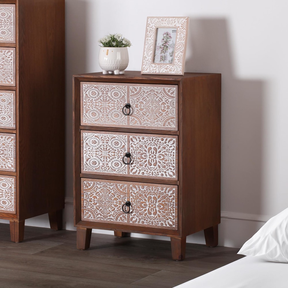 Kommode mit 3 Schubladen aus Spanplatte, braun - Maisons Du Monde