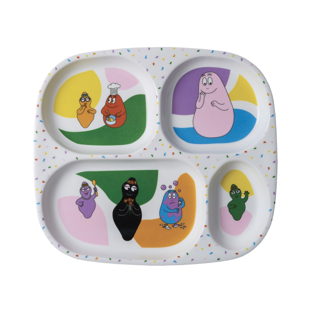 Petit Jour Paris Tellertablett mit Fächern Barbapapa WEISS HARZ Kinder