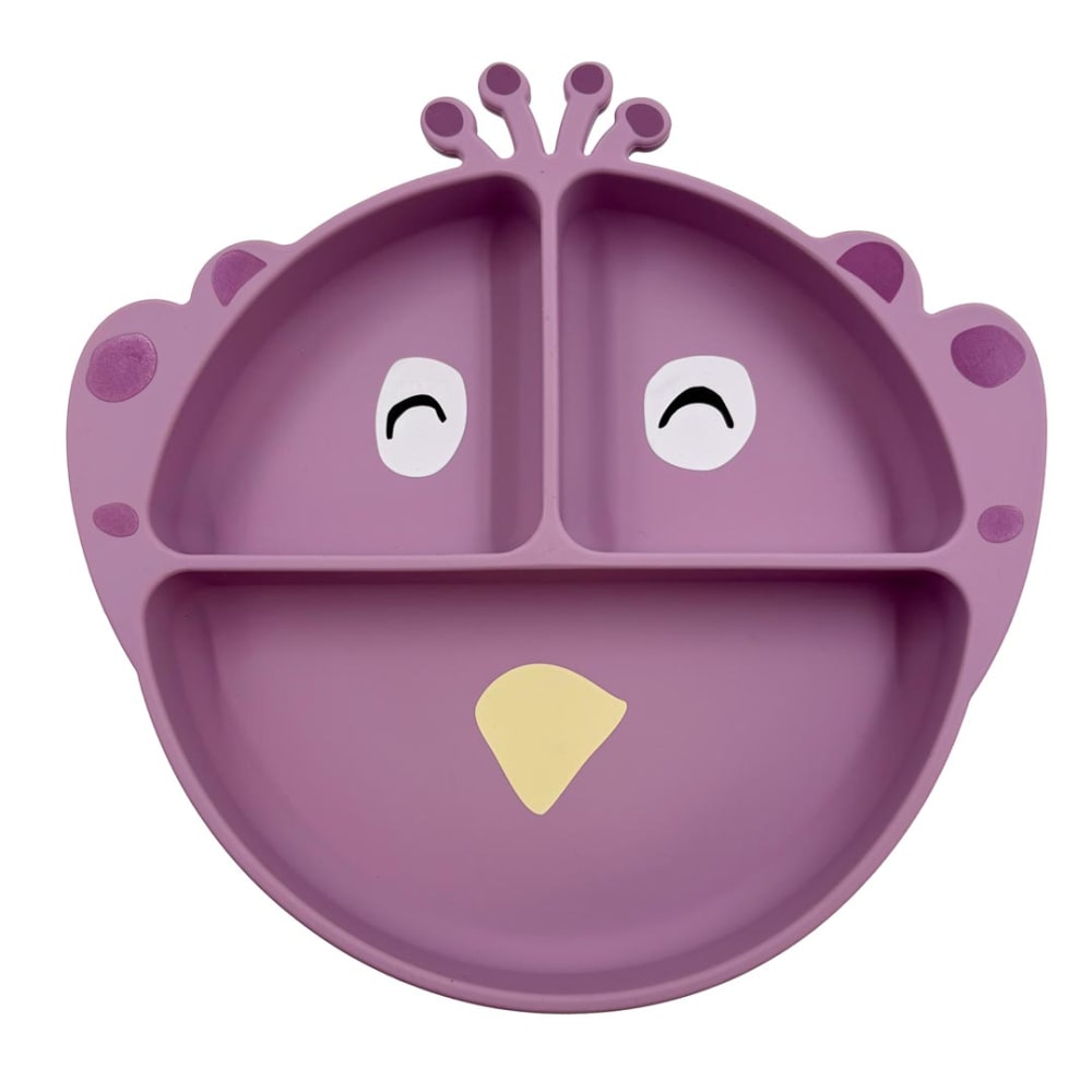 Assiette à compartiments en silicone violette 20x20,5x3,5cm