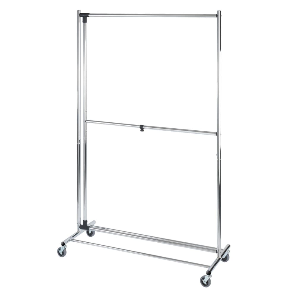 Porte-vêtements 2 niveaux à roulettes profissimo argent