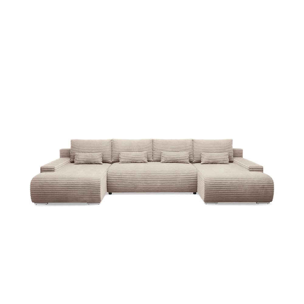 Canapé en u 4 places convertible bois de pin marron Canapé en u 4 places convertible bois de pin marron
