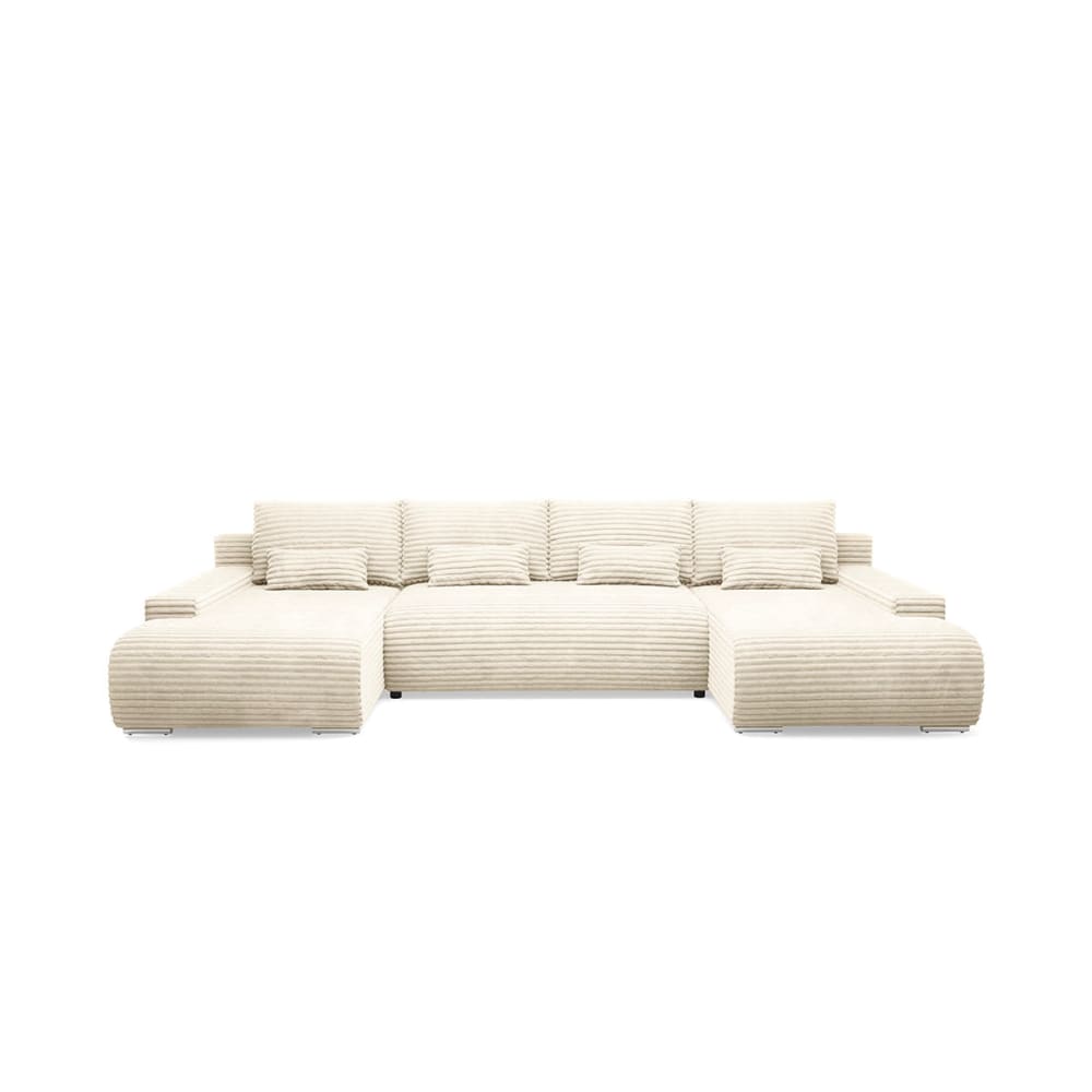 Canapé en u 4 places convertible bois de pin blanc Canapé en u 4 places convertible bois de pin blanc