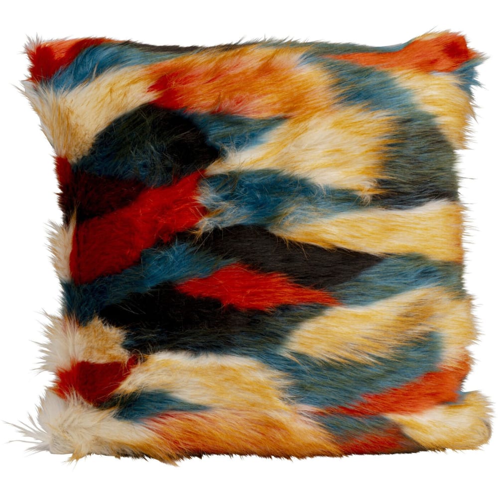 Coussin à poils longs multicolores 45x45