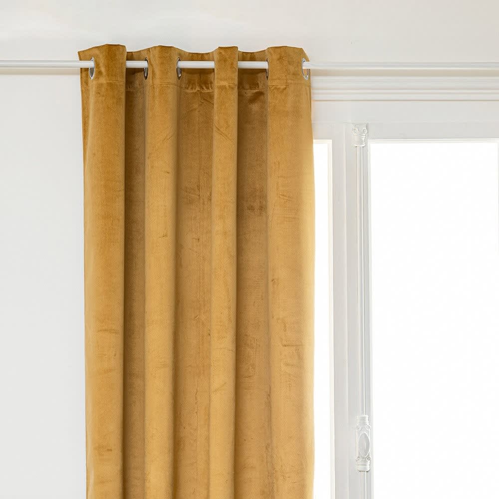 Decoratie Verdunkelungsvorhang aus Samt style modern Gelb Pes - Polyester