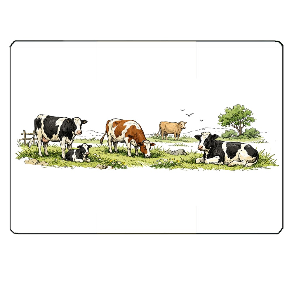 Planche à découper verre vaches l28