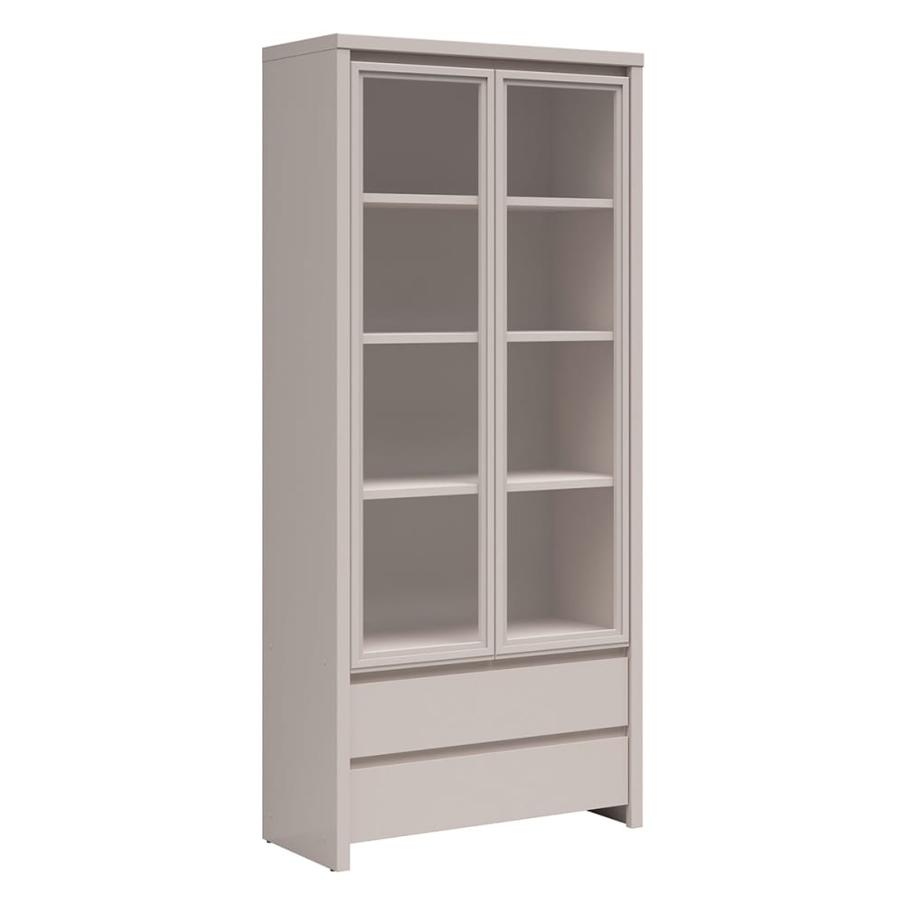 Vaisselier 2 portes 2 tiroirs panneaux de particules beige