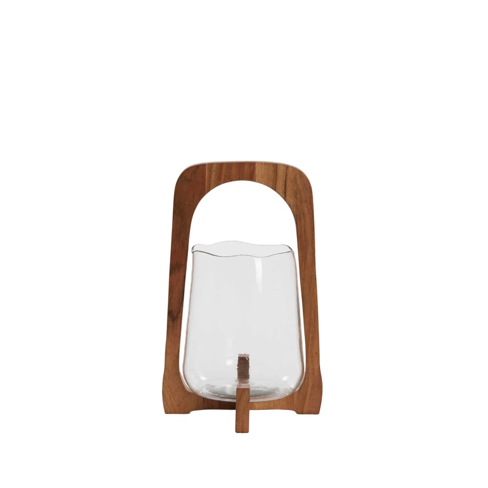 Light & Living Windlicht aus Holz, braun, 21.5x21.5x35cm style modern - Holz