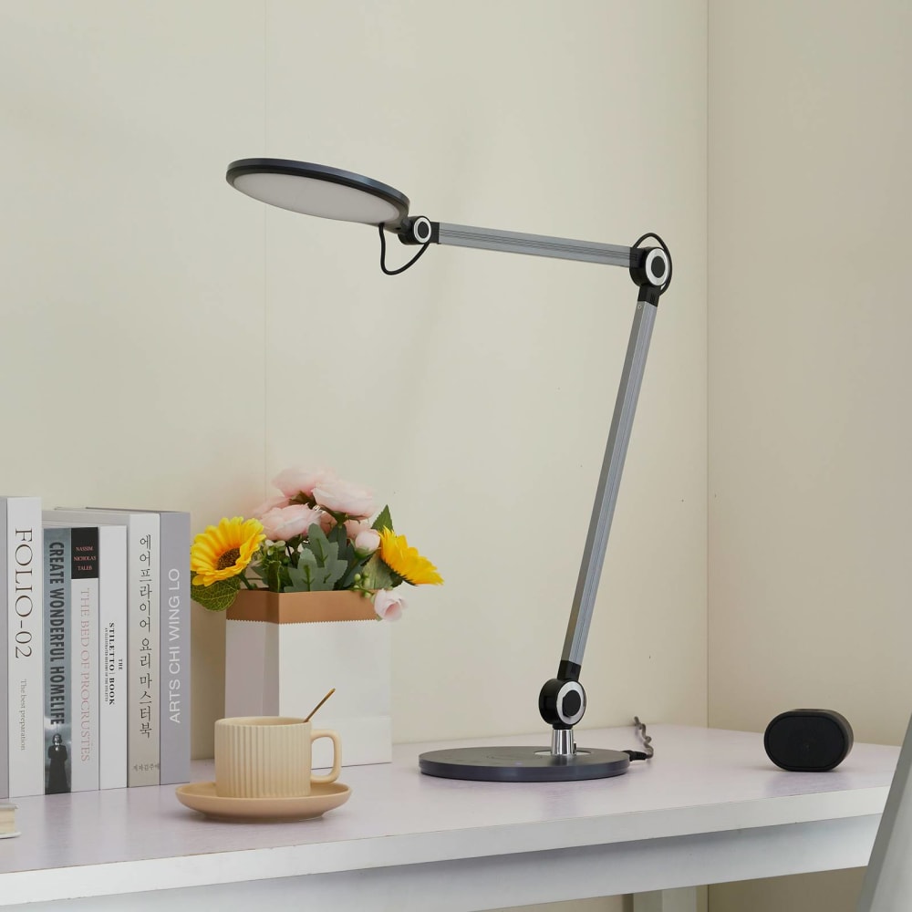 LED Tischlampe aus Kunststoff, grau - Maisons Du Monde