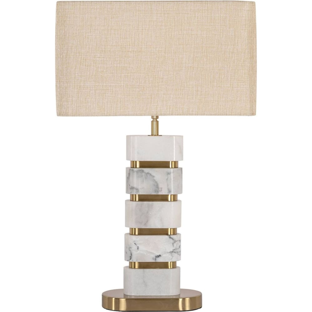 Lampe à poser en marbre à abat-jour en tissu — vue 3