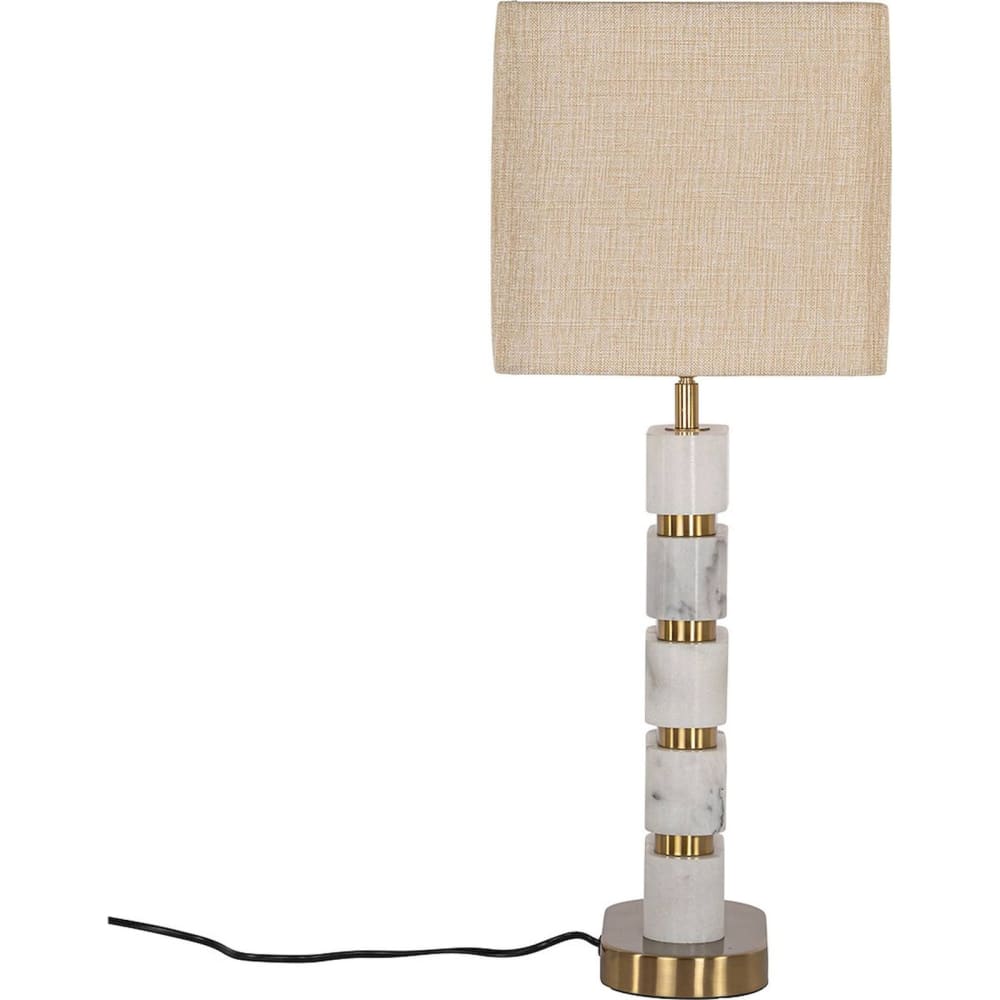 Lampe à poser en marbre à abat-jour en tissu — vue 4
