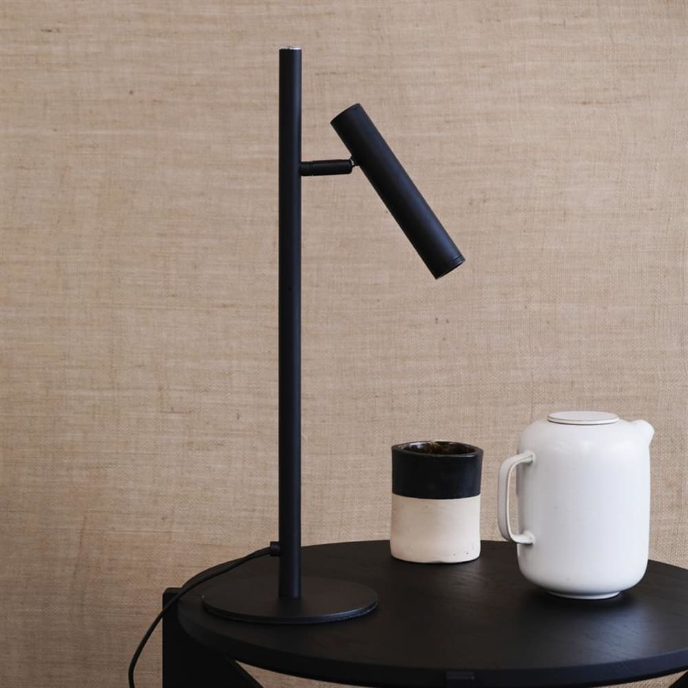 Dyberg Larsen Tischlampe aus Metall h 47,5 cm d 15 cm, schwarz style modern - Metall