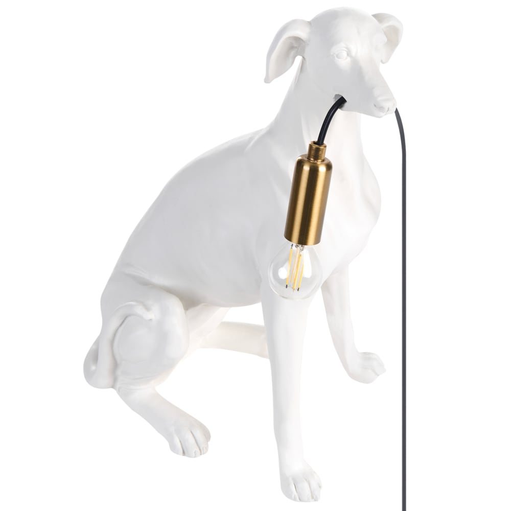 Lampe à poser chien blanc — vue 4